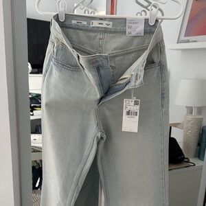 Light Blue Straight Leg Jeans